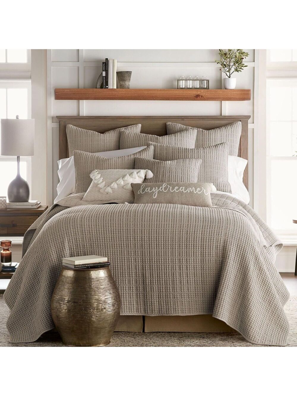 #2 Levtex home Mills Waffle 3-Piece Full/Queen Quilt Set In Taupe